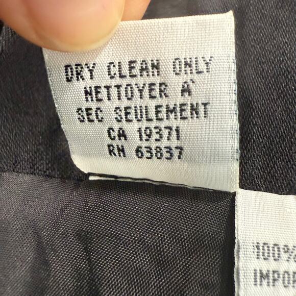 Vintage 90s Anne Klein II Black Wool Pencil Skirt Size 6 Waist 25″ Slit 5″ - Picture 5 of 6